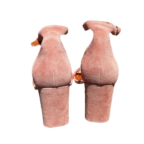 🌻NEW Coach Link Pink Peony Suede Ankle Strap Sandals Size 8 w/ Box + Shoe Bag - Picture 4 of 13